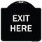 Signmission Designer Series Sign-Exit Here, Black & White Heavy-Gauge Aluminum, 18" H, 18" L, BW-1818-9846 A-DES-BW-1818-9846 - alternate 1